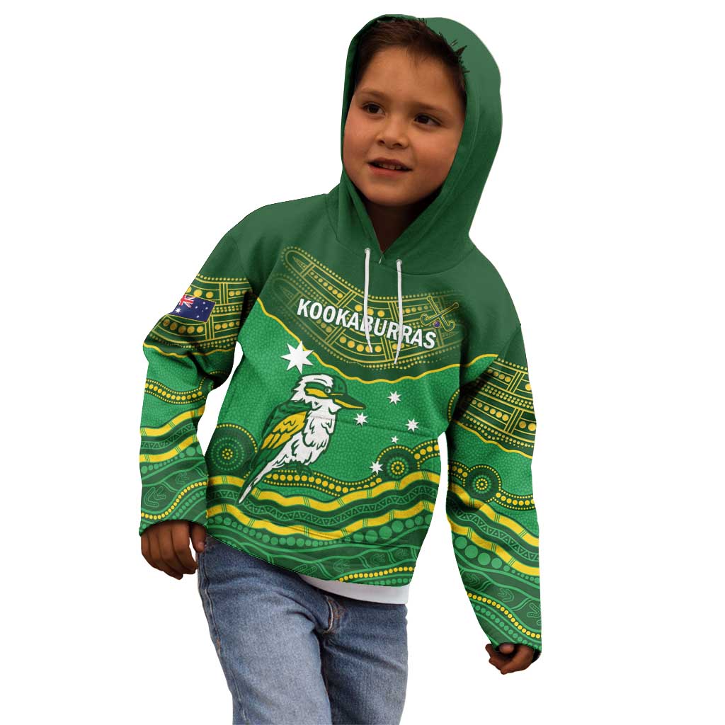 Custom Australia Kookaburras Kid Hoodie Indigenous Art