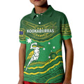 Custom Australia Kookaburras Kid Polo Shirt Indigenous Art