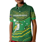 Custom Australia Kookaburras Kid Polo Shirt Indigenous Art