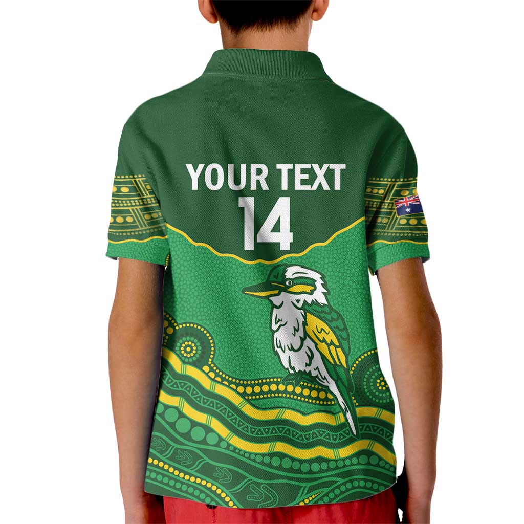 Custom Australia Kookaburras Kid Polo Shirt Indigenous Art