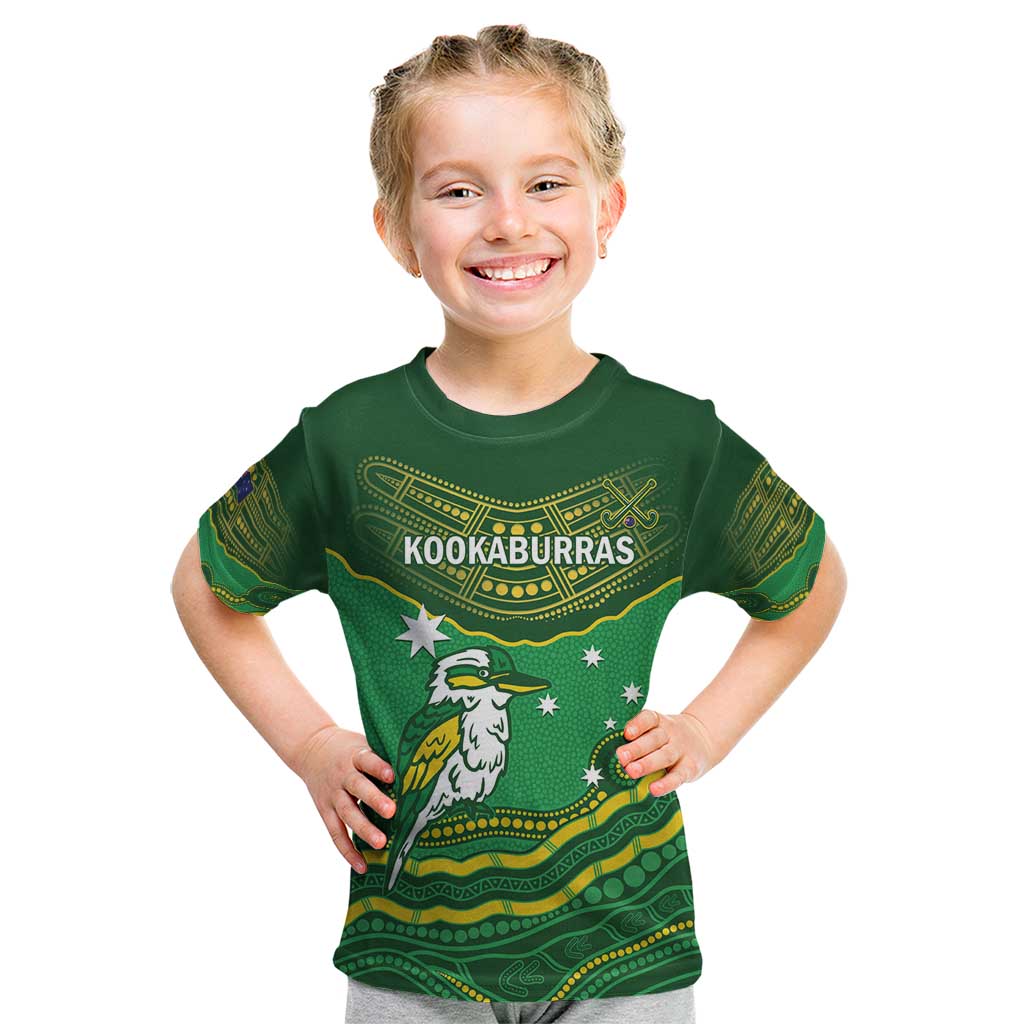 Custom Australia Kookaburras Kid T Shirt Indigenous Art