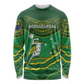 Custom Australia Kookaburras Long Sleeve Shirt Indigenous Art