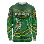Custom Australia Kookaburras Long Sleeve Shirt Indigenous Art