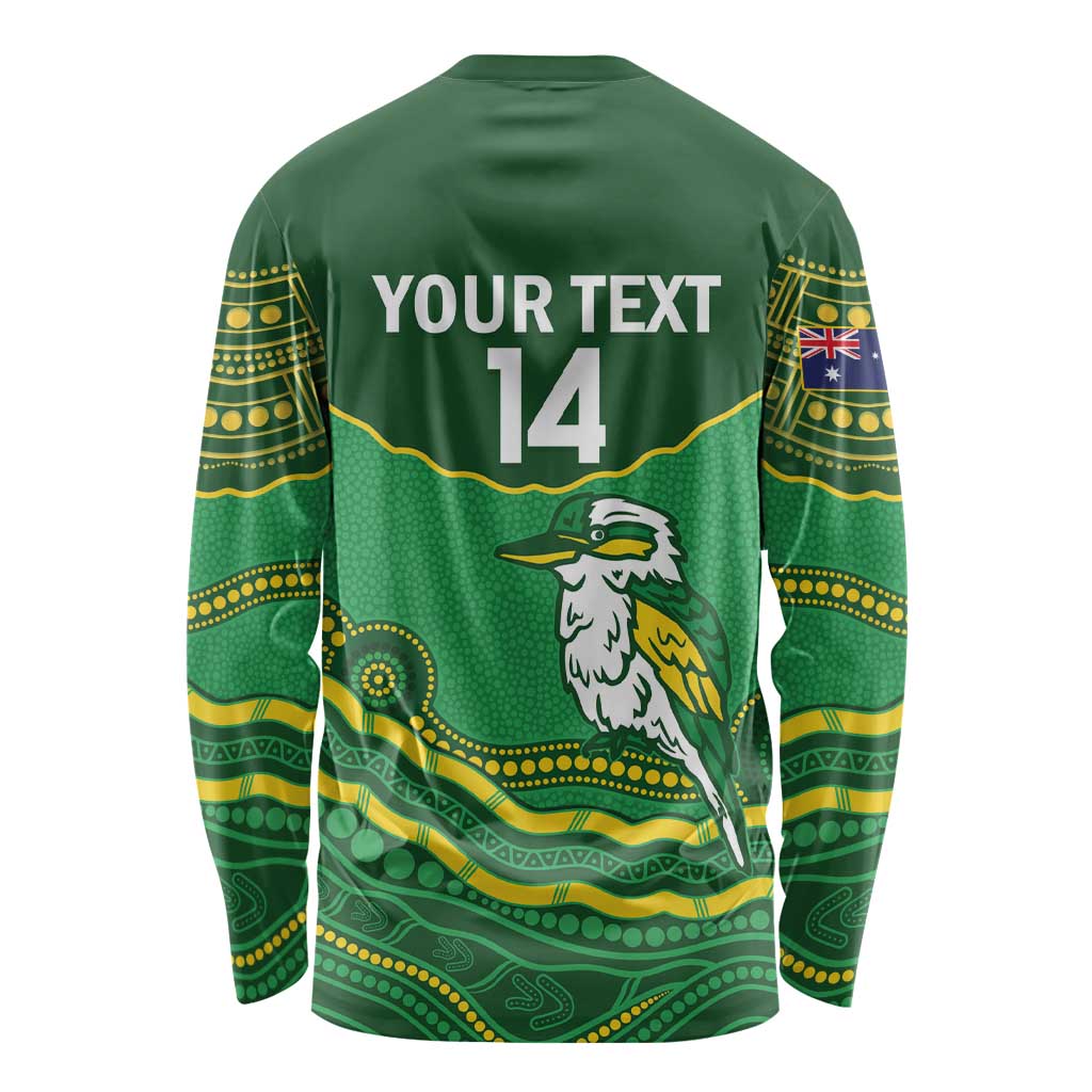 Custom Australia Kookaburras Long Sleeve Shirt Indigenous Art