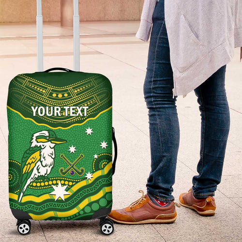 Custom Australia Kookaburras Luggage Cover Indigenous Art