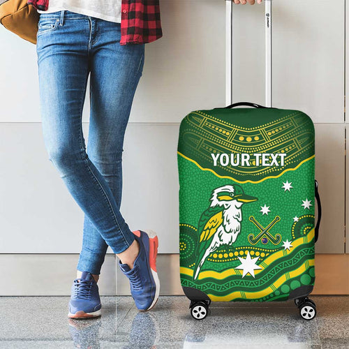 Custom Australia Kookaburras Luggage Cover Indigenous Art