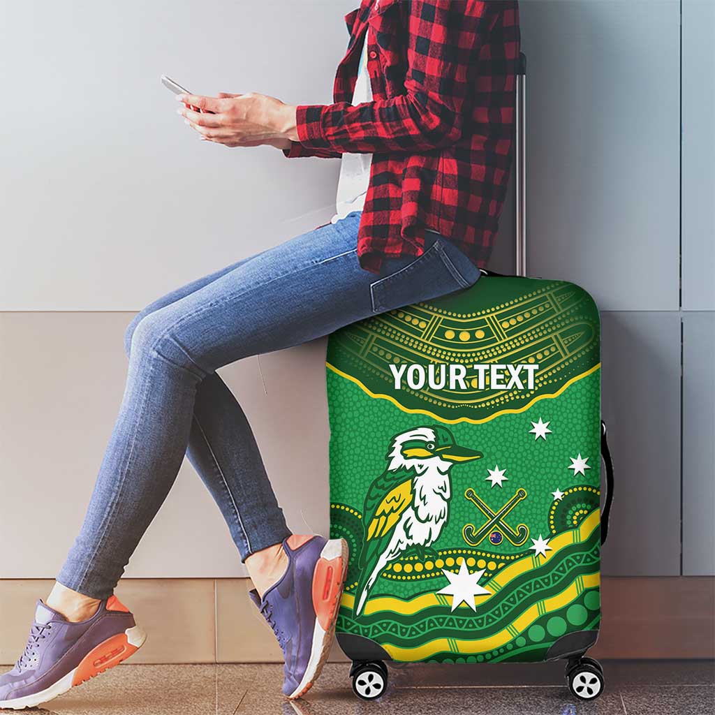 Custom Australia Kookaburras Luggage Cover Indigenous Art