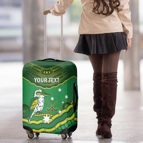 Custom Australia Kookaburras Luggage Cover Indigenous Art