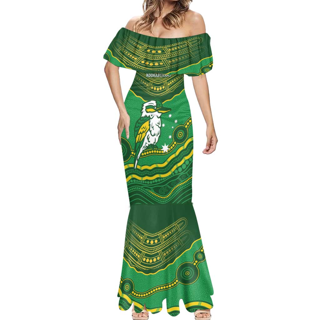 Custom Australia Kookaburras Mermaid Dress Indigenous Art