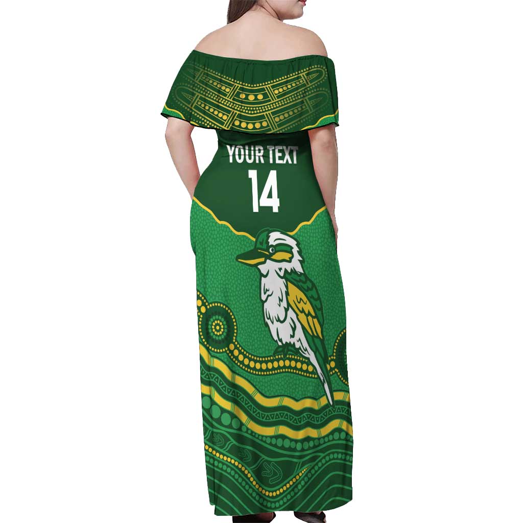 Custom Australia Kookaburras Off Shoulder Maxi Dress Indigenous Art