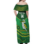 Custom Australia Kookaburras Off Shoulder Maxi Dress Indigenous Art