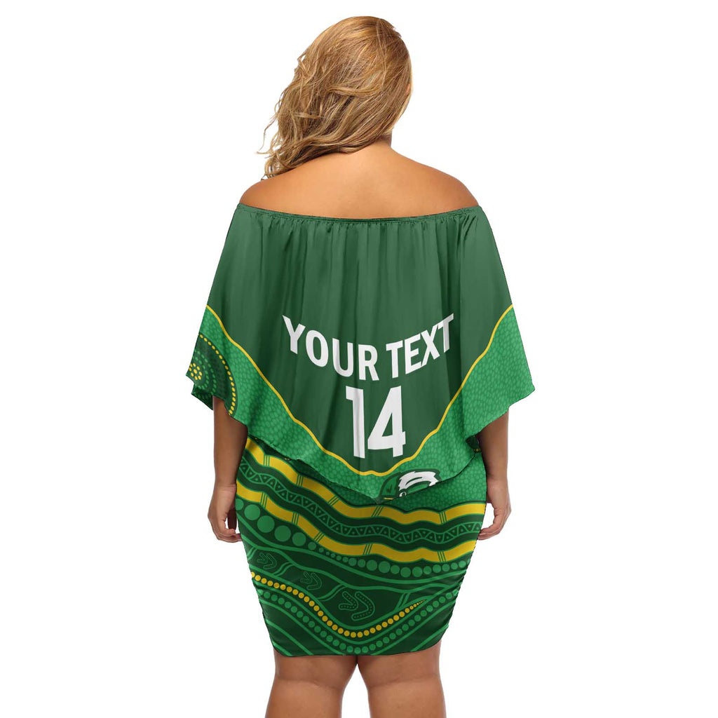Custom Australia Kookaburras Off Shoulder Short Dress Indigenous Art