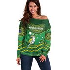 Custom Australia Kookaburras Off Shoulder Sweater Indigenous Art