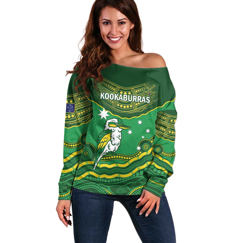 Custom Australia Kookaburras Off Shoulder Sweater Indigenous Art