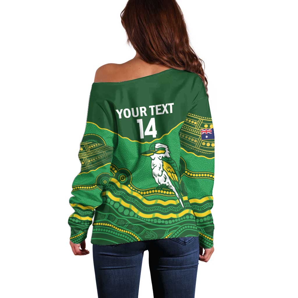 Custom Australia Kookaburras Off Shoulder Sweater Indigenous Art