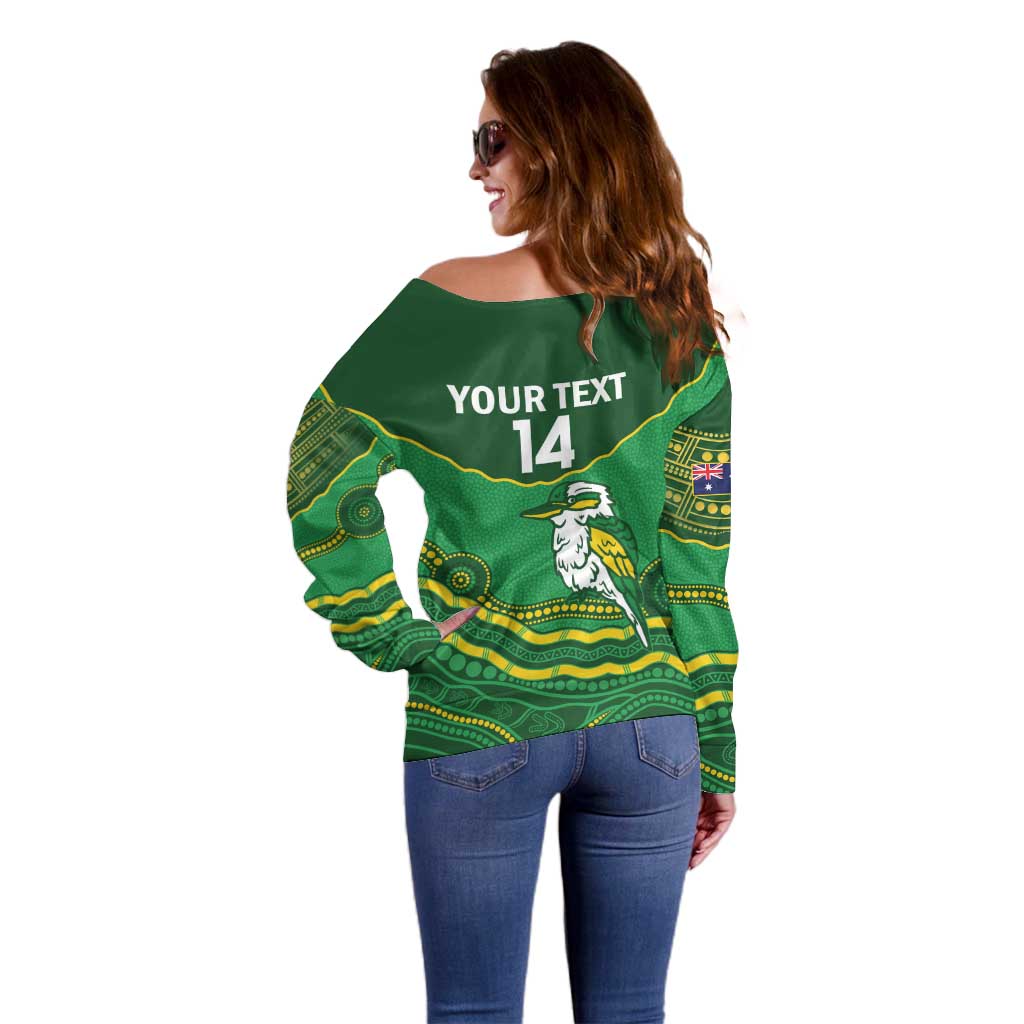 Custom Australia Kookaburras Off Shoulder Sweater Indigenous Art