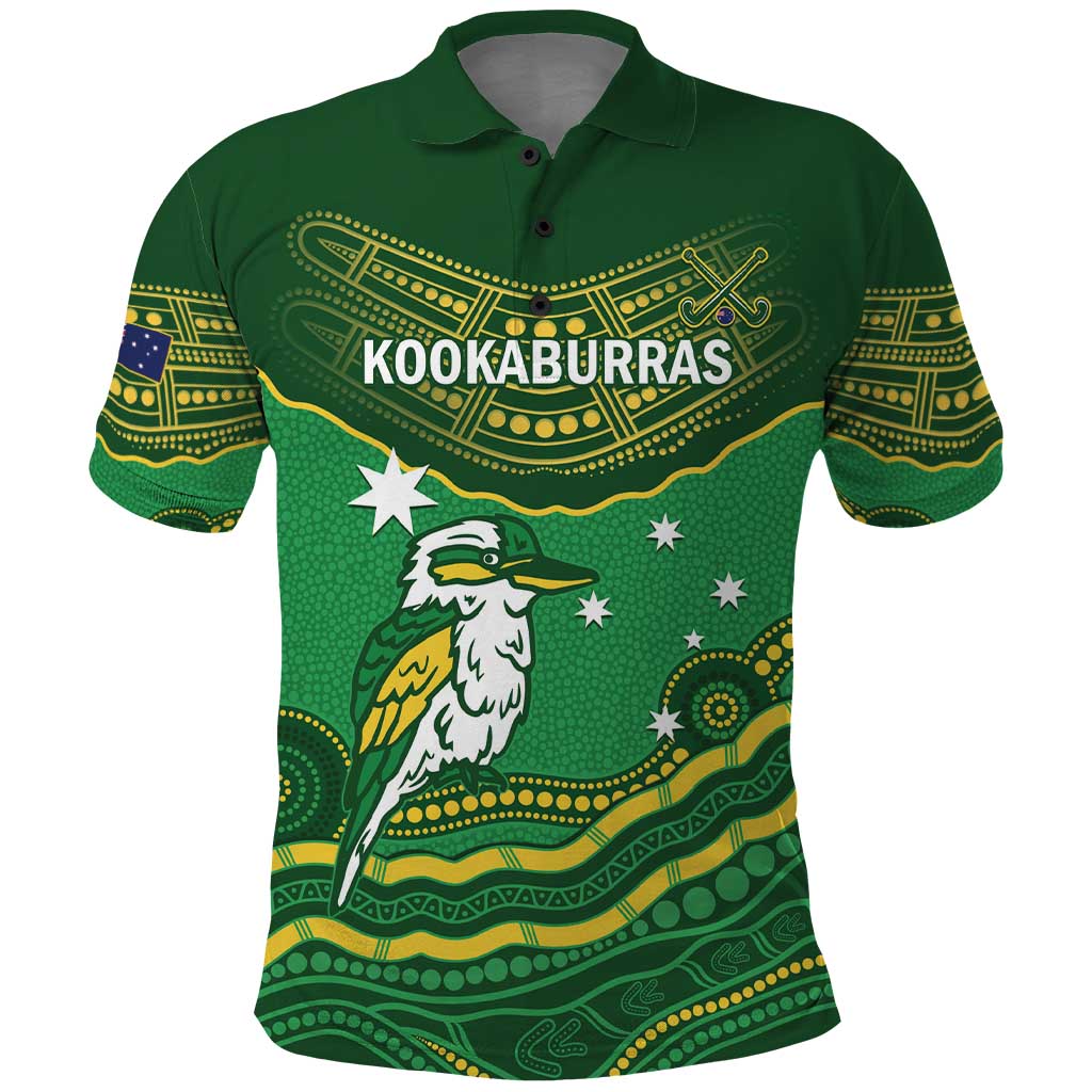 Custom Australia Kookaburras Polo Shirt Indigenous Art