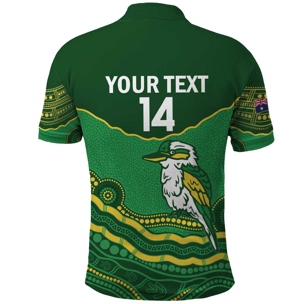 Custom Australia Kookaburras Polo Shirt Indigenous Art