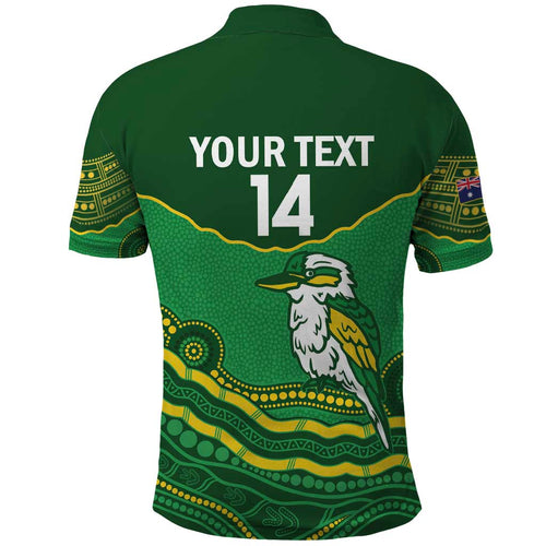 Custom Australia Kookaburras Polo Shirt Indigenous Art