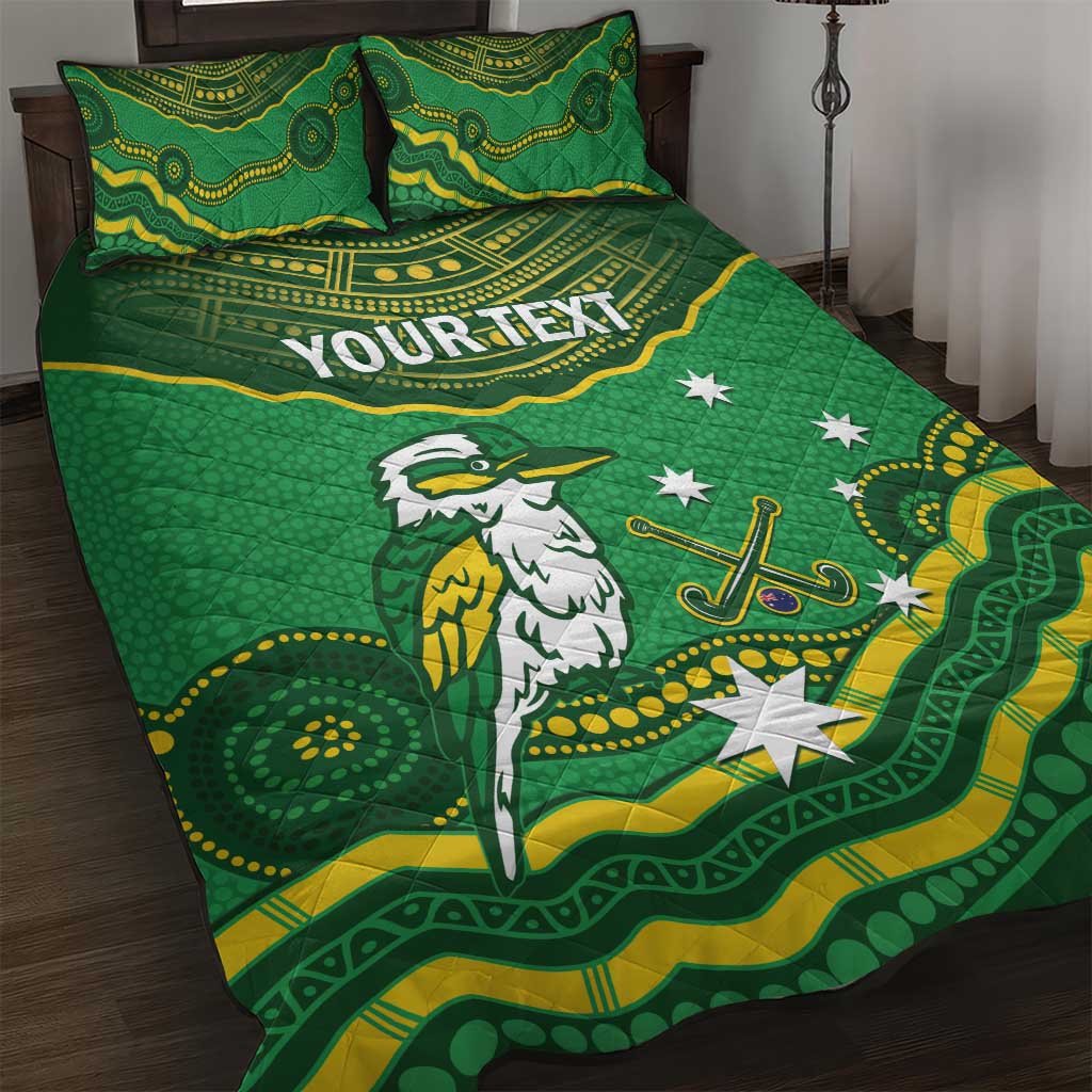 Custom Australia Kookaburras Quilt Bed Set Indigenous Art