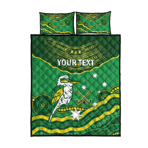 Custom Australia Kookaburras Quilt Bed Set Indigenous Art