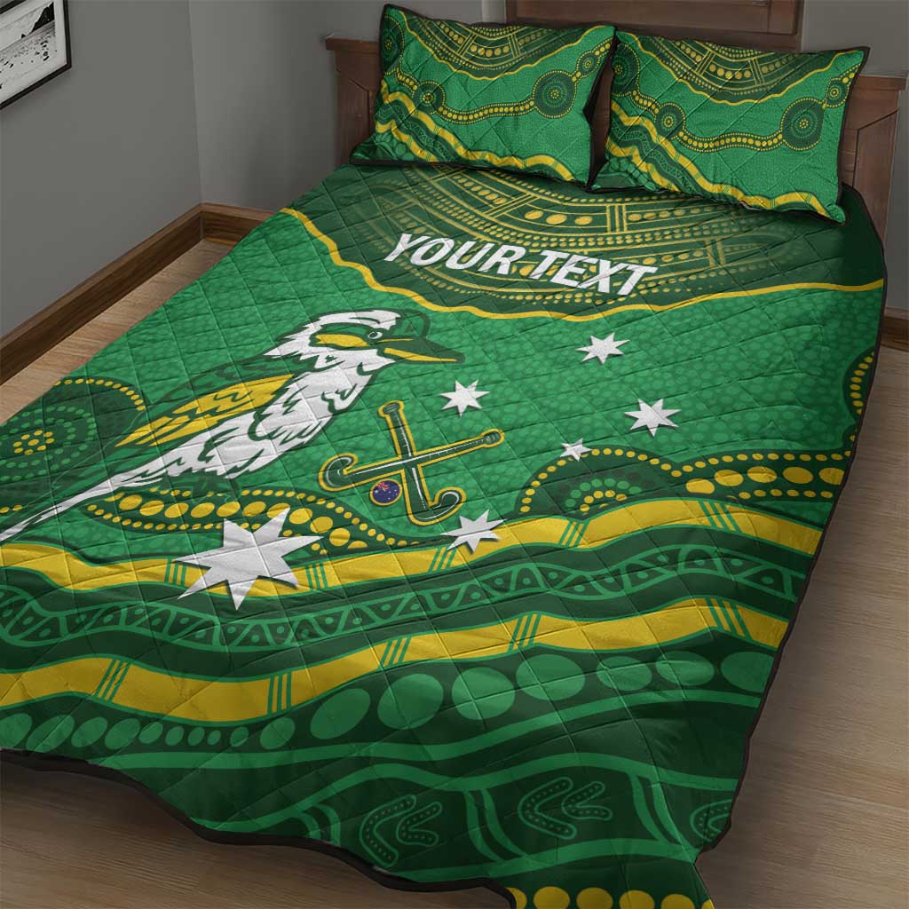 Custom Australia Kookaburras Quilt Bed Set Indigenous Art
