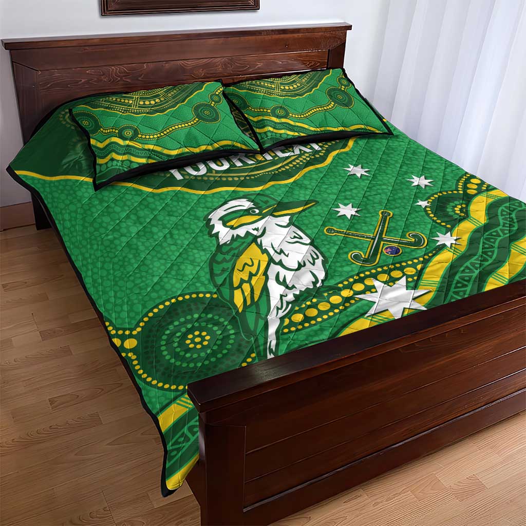 Custom Australia Kookaburras Quilt Bed Set Indigenous Art