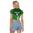 Custom Australia Kookaburras Raglan Cropped T Shirt Indigenous Art