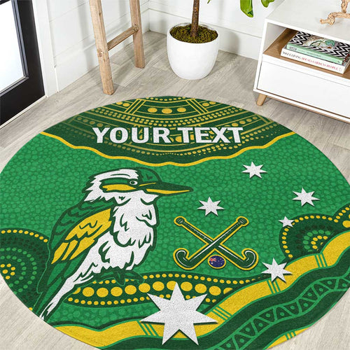 Custom Australia Kookaburras Round Carpet Indigenous Art