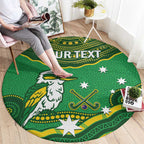 Custom Australia Kookaburras Round Carpet Indigenous Art