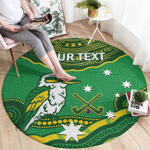 Custom Australia Kookaburras Round Carpet Indigenous Art
