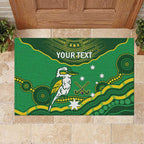 Custom Australia Kookaburras Rubber Doormat Indigenous Art