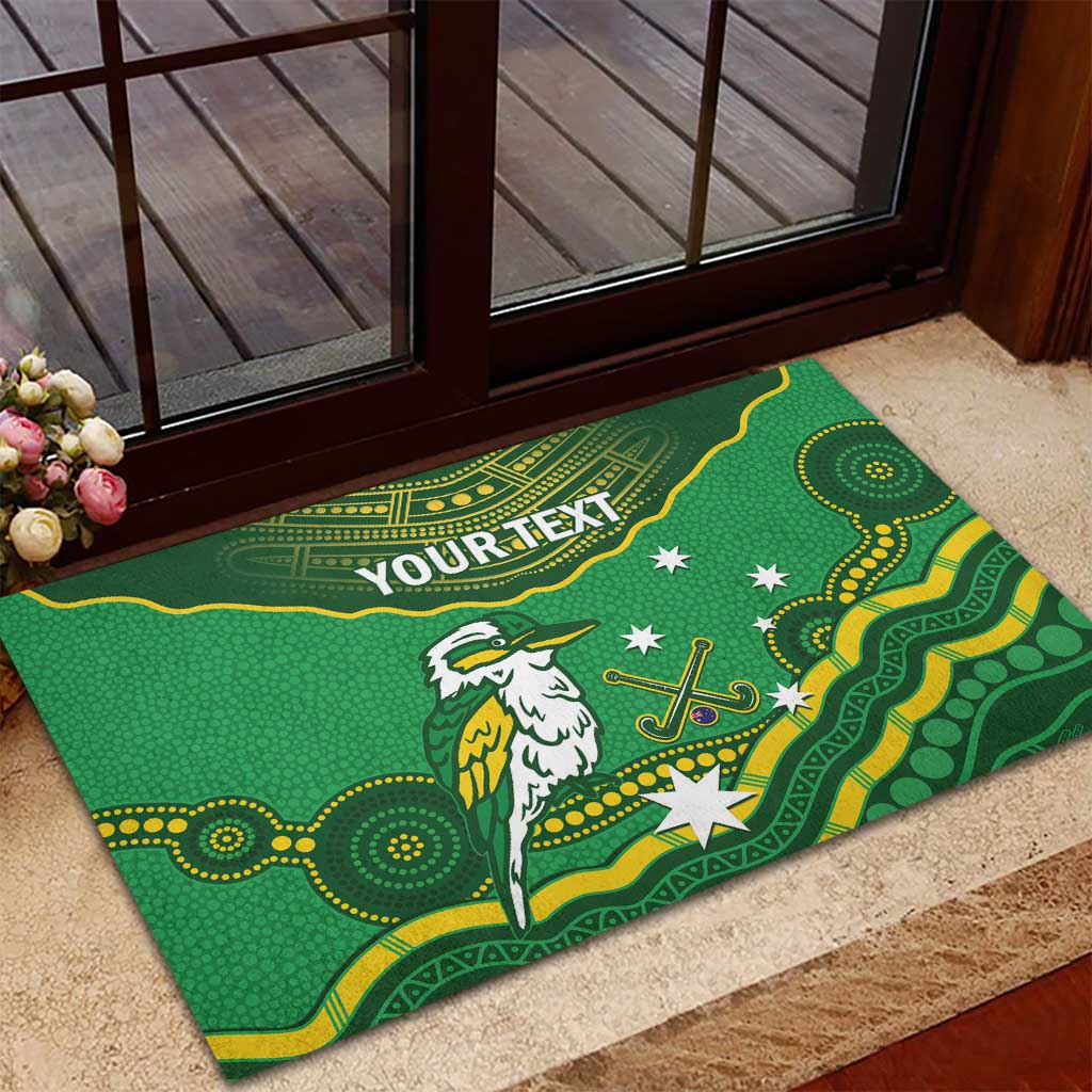 Custom Australia Kookaburras Rubber Doormat Indigenous Art