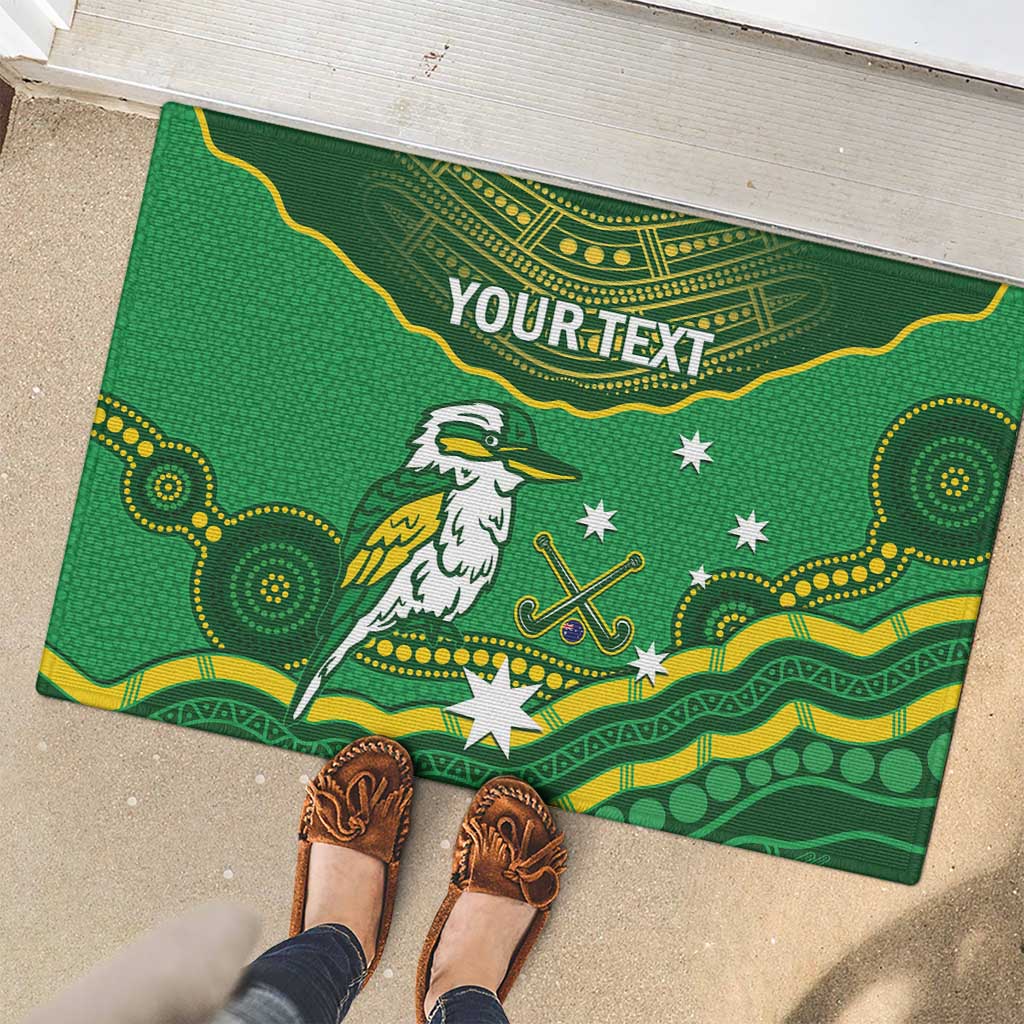 Custom Australia Kookaburras Rubber Doormat Indigenous Art