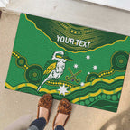 Custom Australia Kookaburras Rubber Doormat Indigenous Art