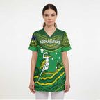 Custom Australia Kookaburras Scrub Top Indigenous Art - Aussie Hoodie
