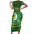 Custom Australia Kookaburras Short Sleeve Bodycon Dress Indigenous Art