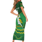 Custom Australia Kookaburras Short Sleeve Bodycon Dress Indigenous Art
