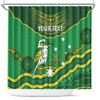 Custom Australia Kookaburras Shower Curtain Indigenous Art