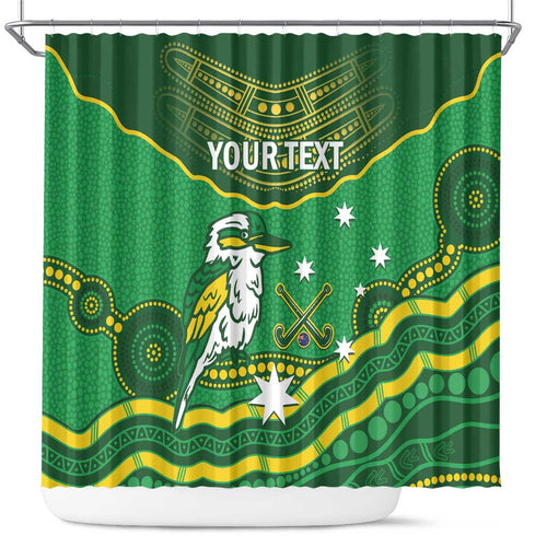 Custom Australia Kookaburras Shower Curtain Indigenous Art
