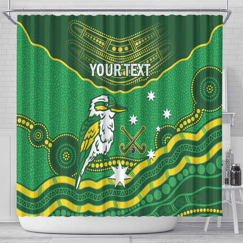 Custom Australia Kookaburras Shower Curtain Indigenous Art