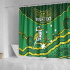 Custom Australia Kookaburras Shower Curtain Indigenous Art