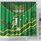 Custom Australia Kookaburras Shower Curtain Indigenous Art