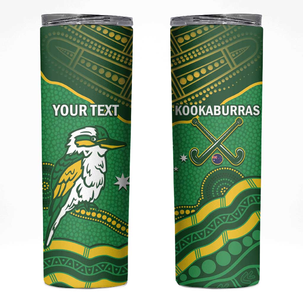 Personalised Australia Kookaburras Skinny Tumbler Indigenous Art