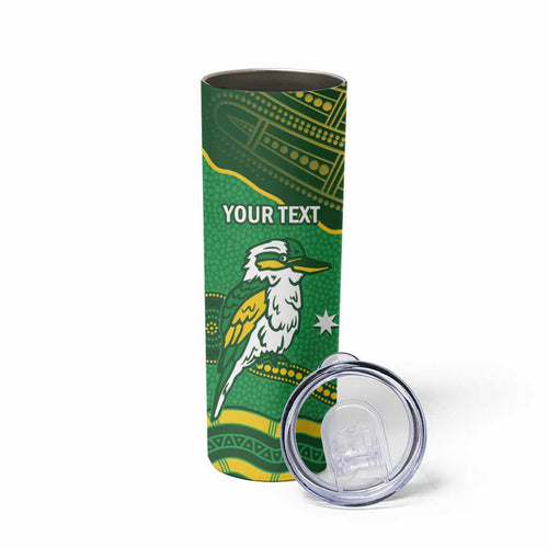 Personalised Australia Kookaburras Skinny Tumbler Indigenous Art