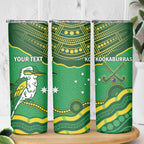 Personalised Australia Kookaburras Skinny Tumbler Indigenous Art