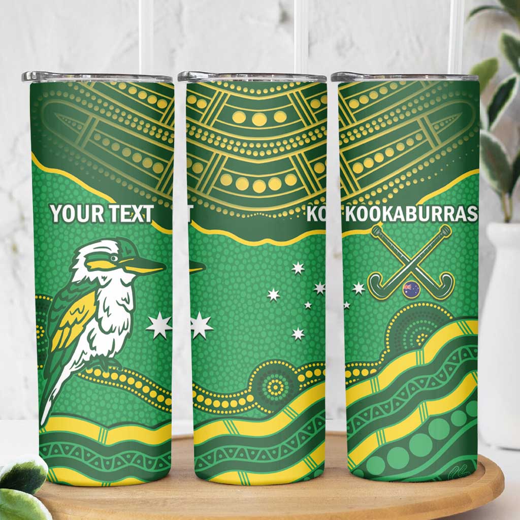 Personalised Australia Kookaburras Skinny Tumbler Indigenous Art