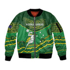 Custom Australia Kookaburras Sleeve Zip Bomber Jacket Indigenous Art