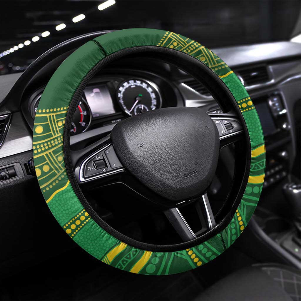 Australia Kookaburras Steering Wheel Cover Indigenous Art