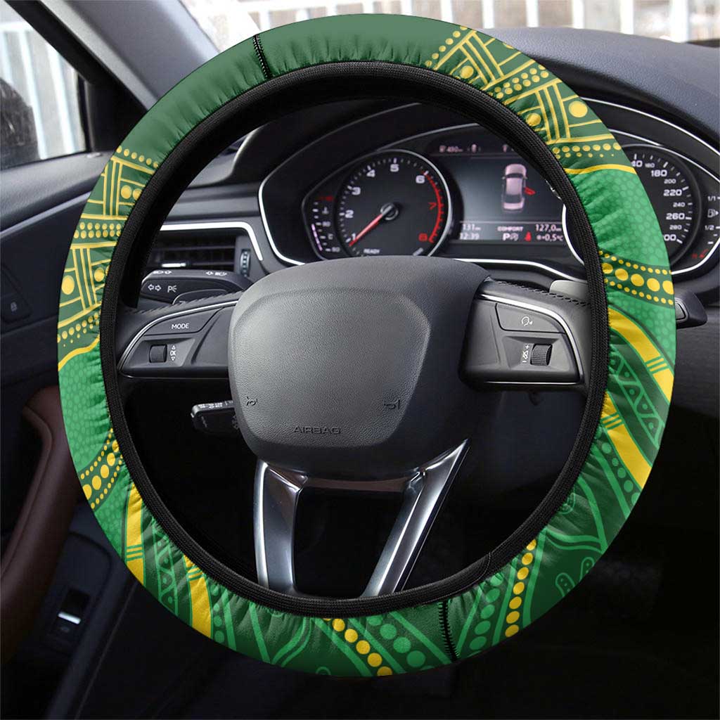 Australia Kookaburras Steering Wheel Cover Indigenous Art